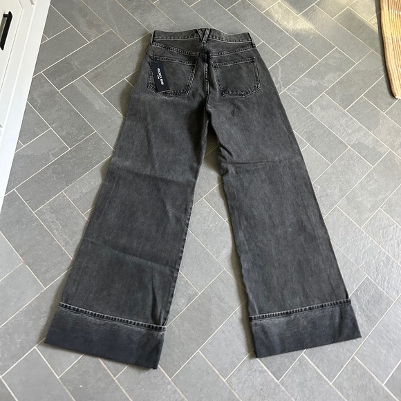 NEW VERONICA BEARD Taylor Cuffed Wide-Leg Jean Size: 29 Stoned Washed Onyx - Picture 8 of 11